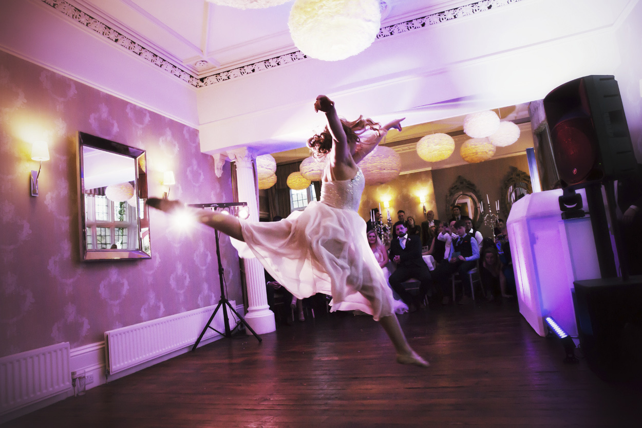 Dancer performing at a wedding reception