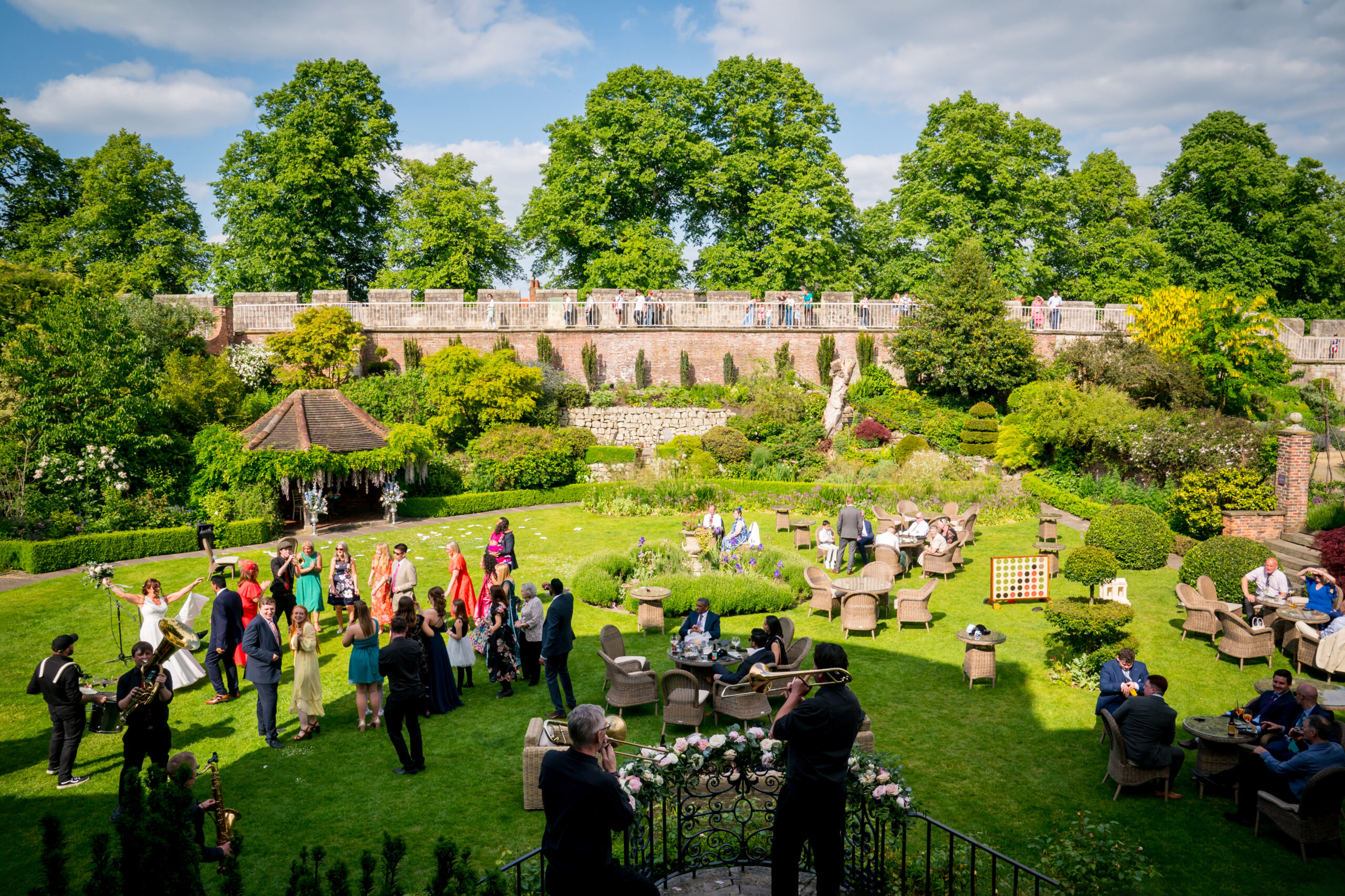 Elegant garden party with live music