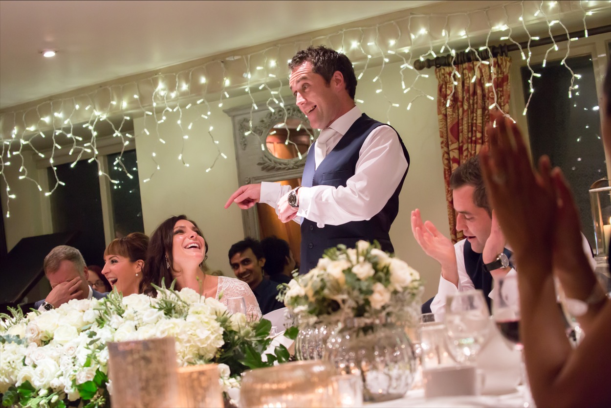 Wedding speech with laughter and lights